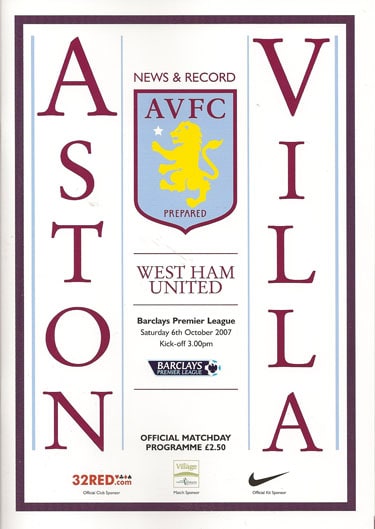 Aston Villa FC v West Ham United FC